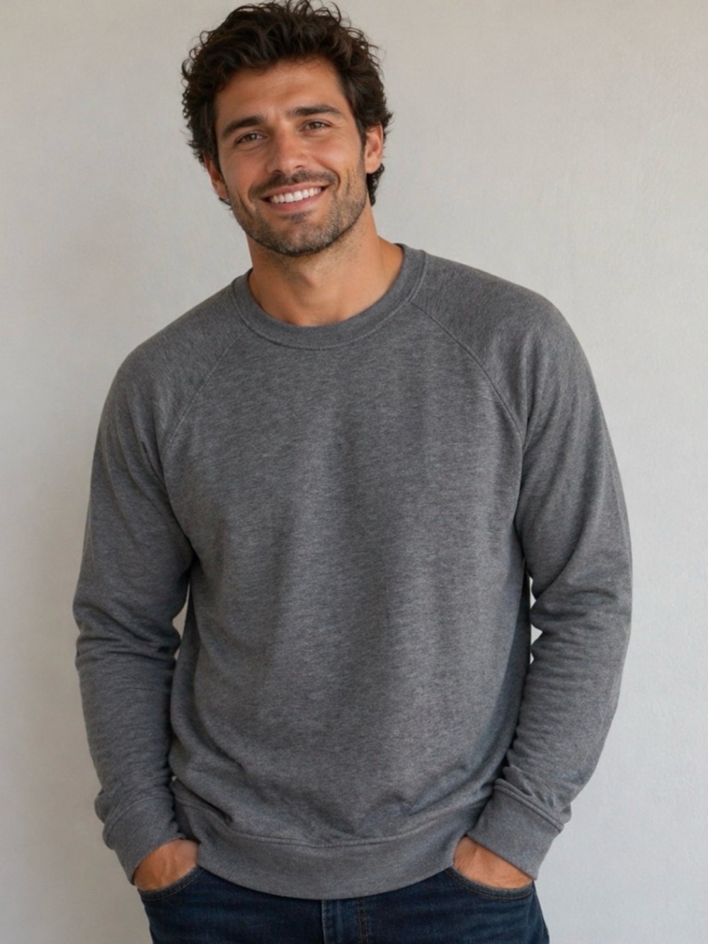 a new day Gray Crewneck Lightweight Sweatshirt